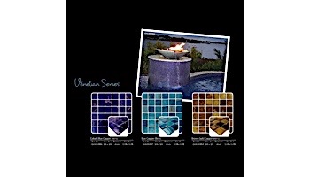 Artistry In Mosaics Venetian Series 3/4x3/4 Glass Tile | Blue Copper Blend | GV42020B7