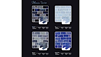 Artistry In Mosaics Volcanic Series 1x2 Glass Tile | Ice Brick | GL82348W1