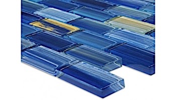 Artistry In Mosaics Watercolors Series 1x2 Glass Tile | Blue Brick | GW82348B10