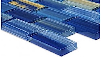 Artistry In Mosaics Watercolors Series 1x2 Glass Tile | Blue Brick | GW82348B10