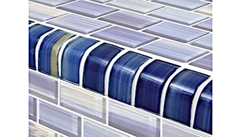 Artistry In Mosaics Watercolors Series 1x2 Trim Glass Tile | Blue | TRIM-GW82348B10