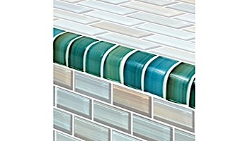 Artistry In Mosaics Watercolors Series 1x2 Trim Glass Tile | Aqua | TRIM-GW82348T5