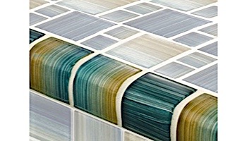Artistry In Mosaics Watercolors Series 2x2 Trim Glass Tile | Aqua | TRIM-GW8M2348T5