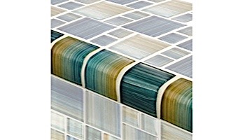 Artistry In Mosaics Watercolors Series 1x2 Trim Glass Tile | Aqua | TRIM-GW82348T5