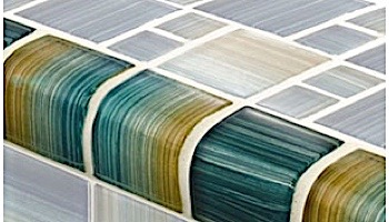 Artistry In Mosaics Watercolors Series 2x2 Trim Glass Tile | Aqua | TRIM-GW8M2348T5