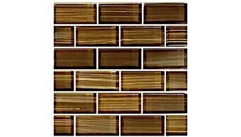 Artistry In Mosaics Watercolors Series 1x2 Glass Tile | Brown Brick | GW82348N7