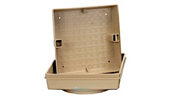 Pour-A-Lid 11" Square Pool Skimmer Cover for New Construction | Tan | SQ201 PAL TAN