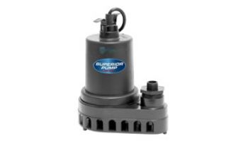 Superior Pump Thermoplastic Utility Pump | Side Discharge | 1800 GPH 1/4 HP 25-Foot Cord | 91270