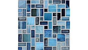 National Pool Tile Cosmopolitan Mosaic Glass Tile | Azure | COS-FREEPORT