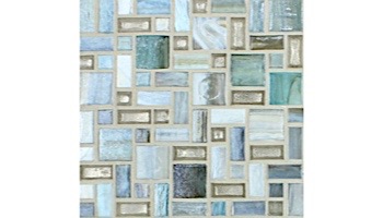 National Pool Tile Cosmopolitan Mosaic Glass Tile | Latte Silver | COS-PARIS