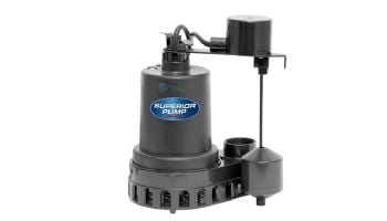 Superior Pump Thermopastic Submersible Sump Pump | Side Discharge | 2880 GPH 1/3 HP 25-Foot Cord | 92379