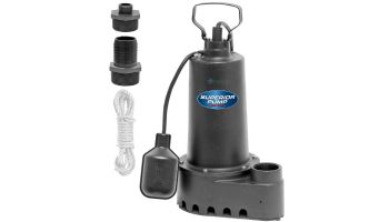 Superior Pump Cast Iron Submersible Sump Pump | Side Discharge | 3600 GPH 1/3 HP 25-Foot Cord | 92358