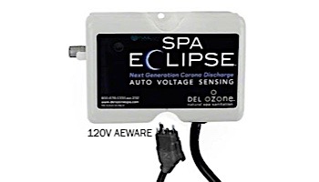 DEL OZONE Spa Eclipse Corona Discharge Ozone Generator | 1,000 Gallons | 120V | Aeware Cord | ECS-1RPAW120-U