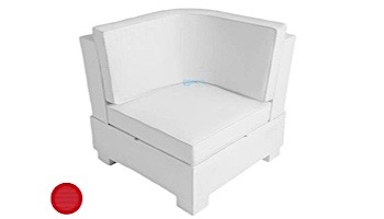 Ledge Lounger Signature Collection Sectional | Corner Piece White Base | Jockey Red Premium 1 Fabric Cushion | LL-SG-S-C-SET-W-P1-4603