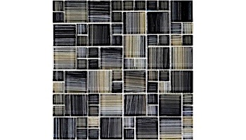 Artistry In Mosaics Watercolors Series 1x2 Trim Glass Tile | Charcoal | TRIM-GW8M2348K6