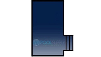 Loop-Loc Solid Safety Cover | Rectangle 16' x 32' | 1' Offset 4' x 8' Right Side Step | w Drain Panel | LLS163248SSR1