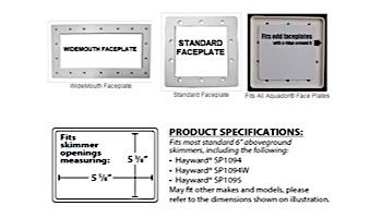 SimPoolTec Above Ground Skimmer Plug | 5-5/8" x 5-3/8" | Standard Faceplate | AGSD-H2