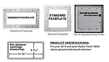 SimPoolTec Above Ground Skimmer Plug | 11-3/8" x 5-3/16" | Widemouth Faceplate | AGWM-SW