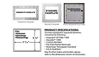 SimPoolTec Inground Skimmer Plug | 7-9/16" x 5-5/8" | Standard Faceplate | IGSD-H