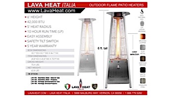 Lava Heat Italia Capri A-Line Commercial Patio Heater | Triangular 6-Foot | Heritage Bronze Natural Gas | AL6MGB LHI-105