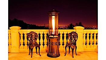 Lava Heat Italia Commercial Flame Patio Heater | Cylindrical Collapsible 6-Foot | Brushed Copper Natural Gas | LHI-107