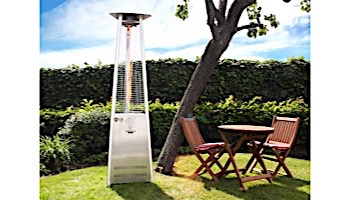 Lava Heat Italia 2G A-Line Commercial Patio Heater with Remote | Triangular 8-Foot | Hammered Black Natural Gas | AL8RGBL LHI-125