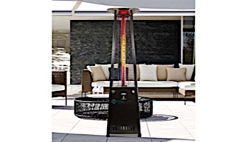 Lava Heat Italia 2G A-Line Commercial Patio Heater with Remote | Triangular 8-Foot | Hammered Black Natural Gas | AL8RGBL LHI-125