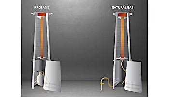 Lava Heat Italia 2G A-Line Commercial Patio Heater with Remote | Triangular 8-Foot | Hammered Black Natural Gas | AL8RGBL LHI-125