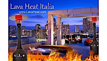 Lava Heat Italia© Palermo T-Line Commercial Style Patio Heater | Dome 7-Foot | Wicker Black Natural Gas | TL7MGBLW LHI-155