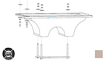 Inter-Fab 6' Los Arcos Acrylic Base Only with Jig | Tan | LOS6-7