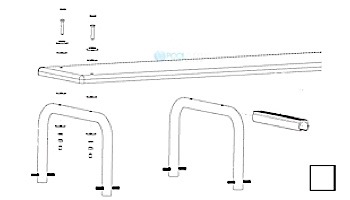 Inter-Fab U-Stands™ 12" U-Style Diving Standards Steel Base Only | White | DBU12049-1