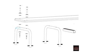 Inter-Fab U-Stands™ 12" U-Style Diving Standards Steel Base Only | Copper Vein | DBU12049-4