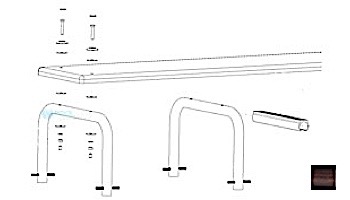 Inter-Fab U-Stands™ 12" U-Style Diving Standards Steel Base Only | Copper Vein | DBU12049-4