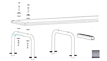 Inter-Fab U-Stands™ 12" U-Style Diving Standards Steel Base Only | Hammertone Gray | DBU12049-6