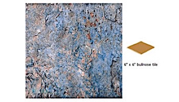 National Pool Tile Gemstone 6x6 Single Bullnose Pool Tile | Blue | GMS-BLUE SBN