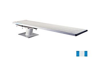 Inter-Fab Techni-Spring Steel Base with Techni-Beam Board Complete | 8' Blue with White Top Tread and White Base | TB8BW-TSB