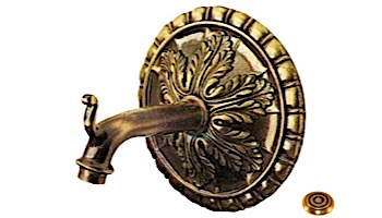 Water Scuppers and Bowls Florence Spout with Large Escutcheon | French Gold | WSBFLORLG