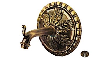 Water Scuppers and Bowls Florence Spout with Large Escutcheon | Antique Brass | WSBFLORLG