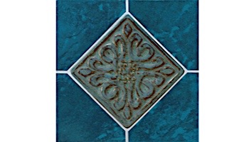 National Pool Tile Blue Seas 6x6 Deco | Teal Blue | SEA-TEAL DECO