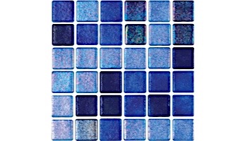 National Pool Tile Tribeca 1x1 Glass Tile | Dark Blue Non Skid | TRI-DKBLUE-NS