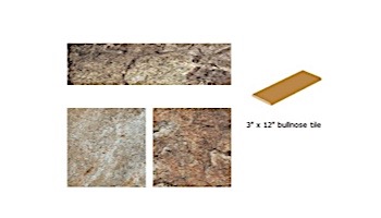 National Pool Tile Firestone 3x12 Bullnose Series Trim Tile | Multi | FRST-MULTI SBN