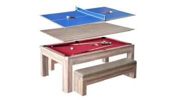 Hathaway Newport 7-Foot Pool Table Combo Set with Benches | NG2535P BG2535P