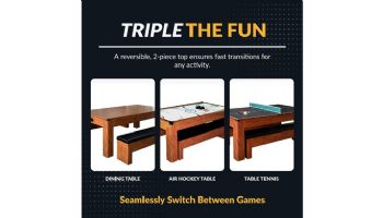 Hathaway Sherwood 7-Ft. Air Hockey Table Combo Set with Benches | NG2422H BG2422H