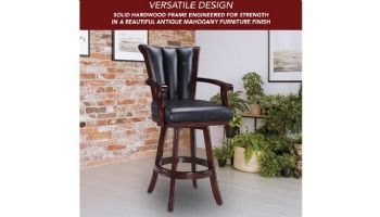 Hathaway Avondale 29-In Swivel Bar Stool with Arm Rests | Mahogany Finish | NG2815 BG2815
