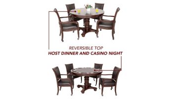 Hathaway Bridgeport 48-In Poker Table and Dining Top with 4 Arm Chairs | Walnut Finish | NG2348W BG2348W