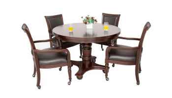 Hathaway Bridgeport 48-In Poker Table and Dining Top with 4 Arm Chairs | Walnut Finish | NG2348W BG2348W
