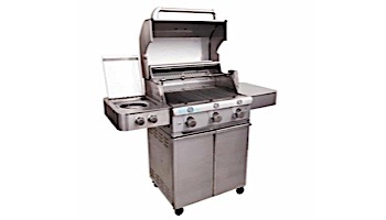 SABER SSE Elite 1500 Infrared 3-Burner Stainless Steel Free Standing Propane Gas Cart Grill with Cover | R50SC1417