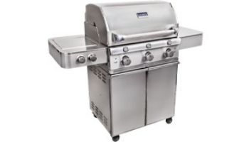 SABER Elite 3-Burner Stainless Steel Free Standing Propane Gas Cart Grill with Cover | R50SC1417 loading=