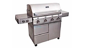 SABER SSE Elite 1670 Infrared 4-Burner Stainless Steel Free Standing Propane Gas Cart Grill with Cover | R67SC0917
