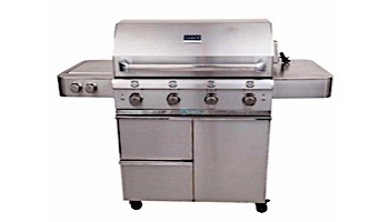 SABER SSE Elite 1670 Infrared 4-Burner Stainless Steel Free Standing Propane Gas Cart Grill with Cover | R67SC0917